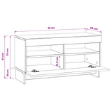 vidaXL LED tv-meubel Wit Bewerkt hout