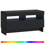 vidaXL LED tv-meubel Wit Bewerkt hout