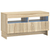 vidaXL LED tv-meubel Wit Bewerkt hout