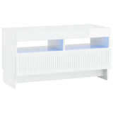 vidaXL LED tv-meubel Wit Bewerkt hout