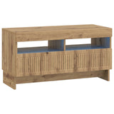 vidaXL LED tv-meubel Wit Bewerkt hout