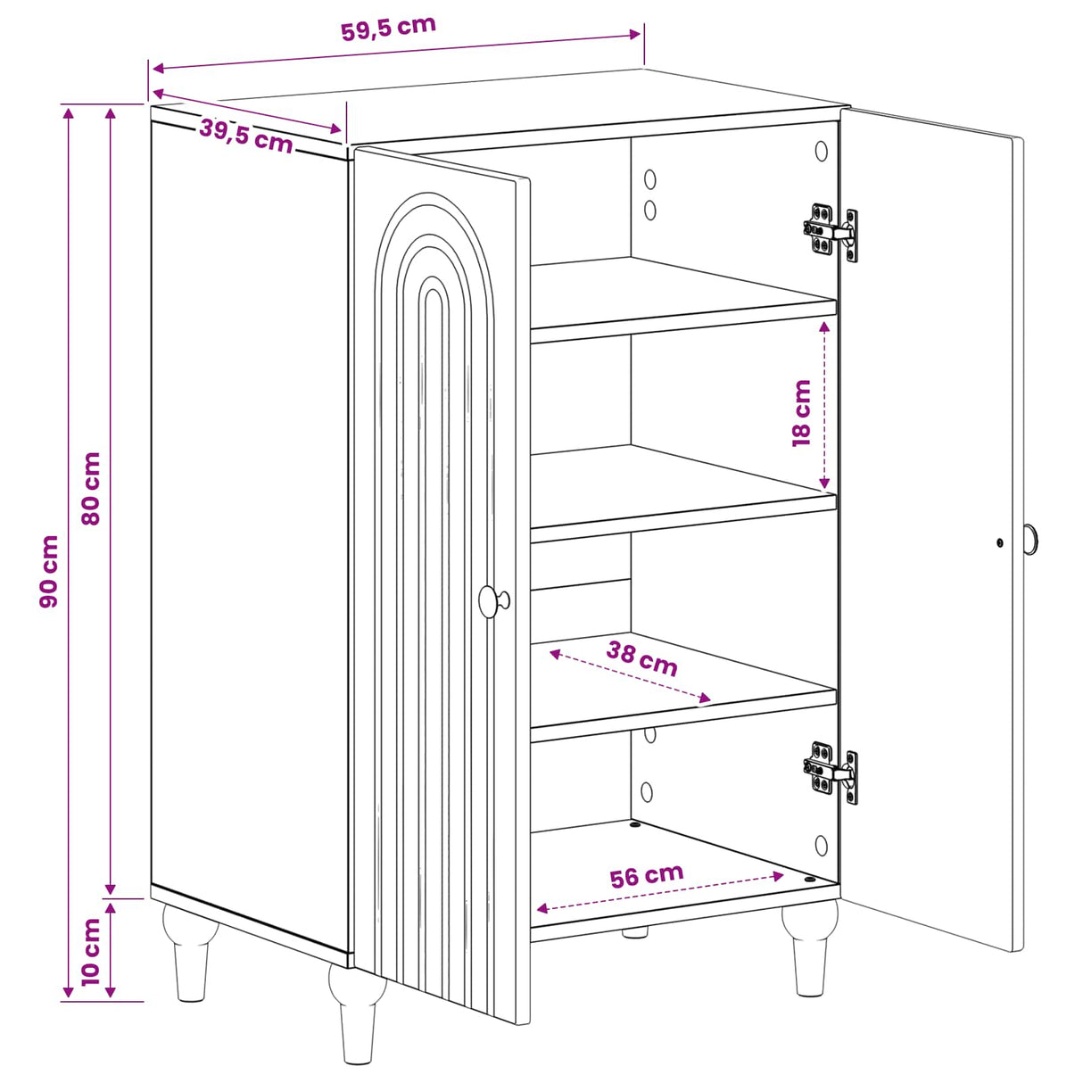 vidaXL Shoe cabinet ALKMAAR 59.5 x 39.5 x 90 cm Engineered wood White