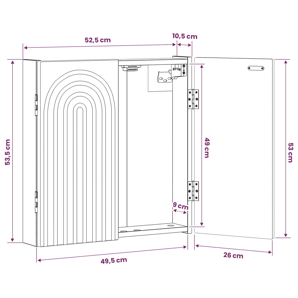 vidaXL Dartbord Kabinet ALKMAAR Wit 52,5 x 10,5 x 53,5 cm Bewerkt hout