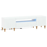 vidaXL LED tv-meubel Wit Bewerkt hout