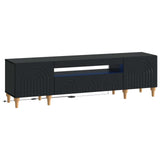 vidaXL LED tv-meubel Wit Bewerkt hout