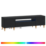 vidaXL LED tv-meubel Wit Bewerkt hout