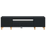 vidaXL LED tv-meubel Wit Bewerkt hout