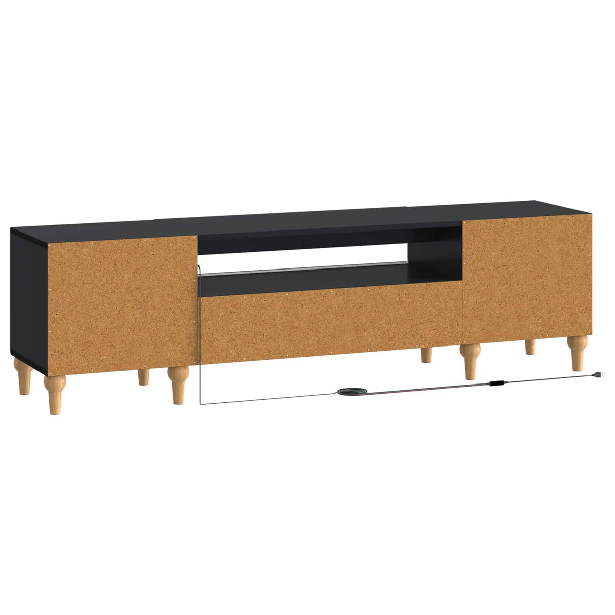 vidaXL LED tv-meubel Wit Bewerkt hout