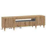 vidaXL LED tv-meubel Wit Bewerkt hout