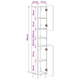 vidaXL Badkamerkast met Open Plank ZWOLLE Wit 30 x 31 x 189,5 cm