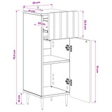 vidaXL Badkamer Opbergkast ZWOLLE Wit 30 x 31 x 79,5 cm Bewerkt hout