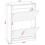vidaXL Wandgemonteerde Schoenenkast ZWOLLE 71 x 17 x 86 cm Wit