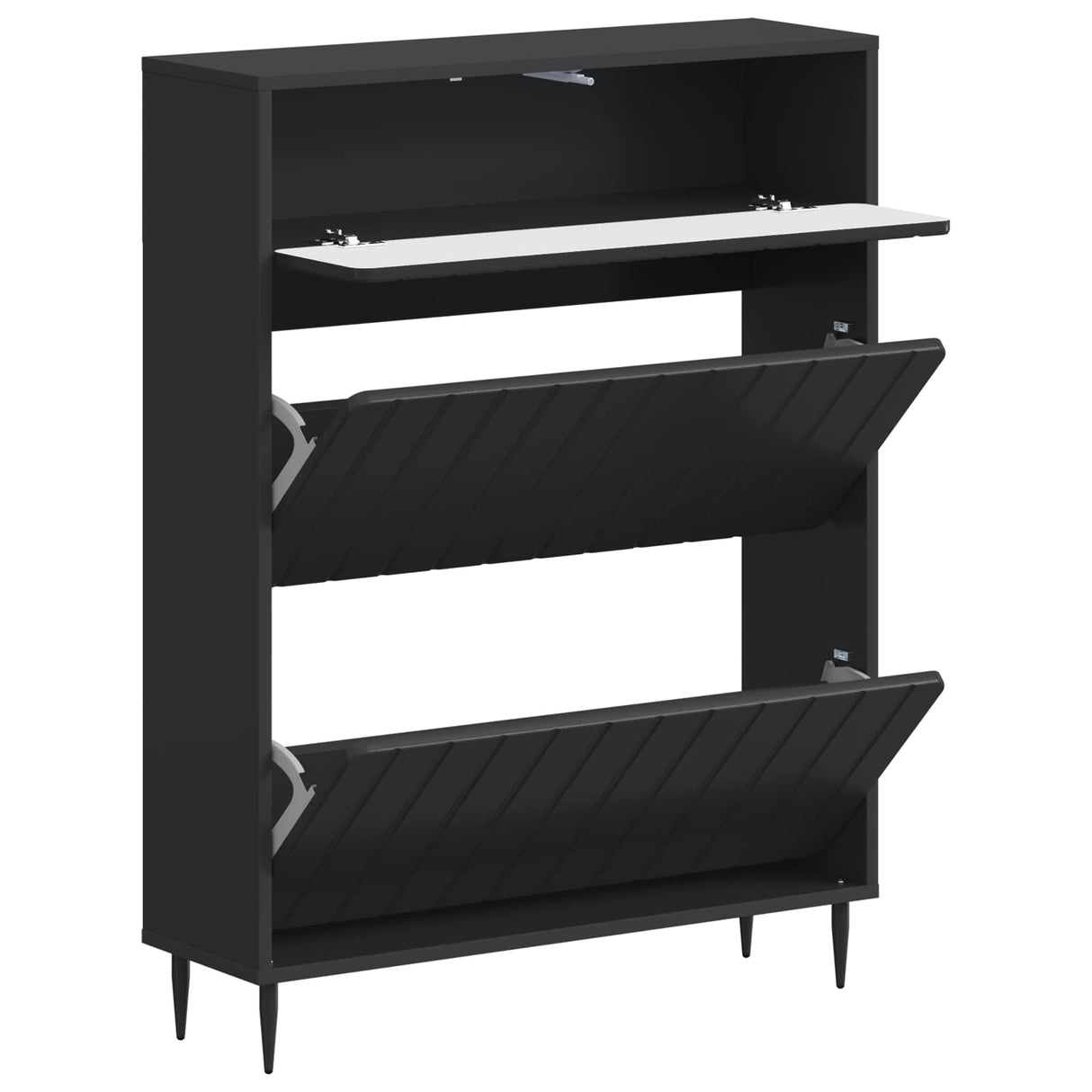 vidaXL Shoe Cabinet ZWOLLE 78x24x103 cm Engineered Wood White