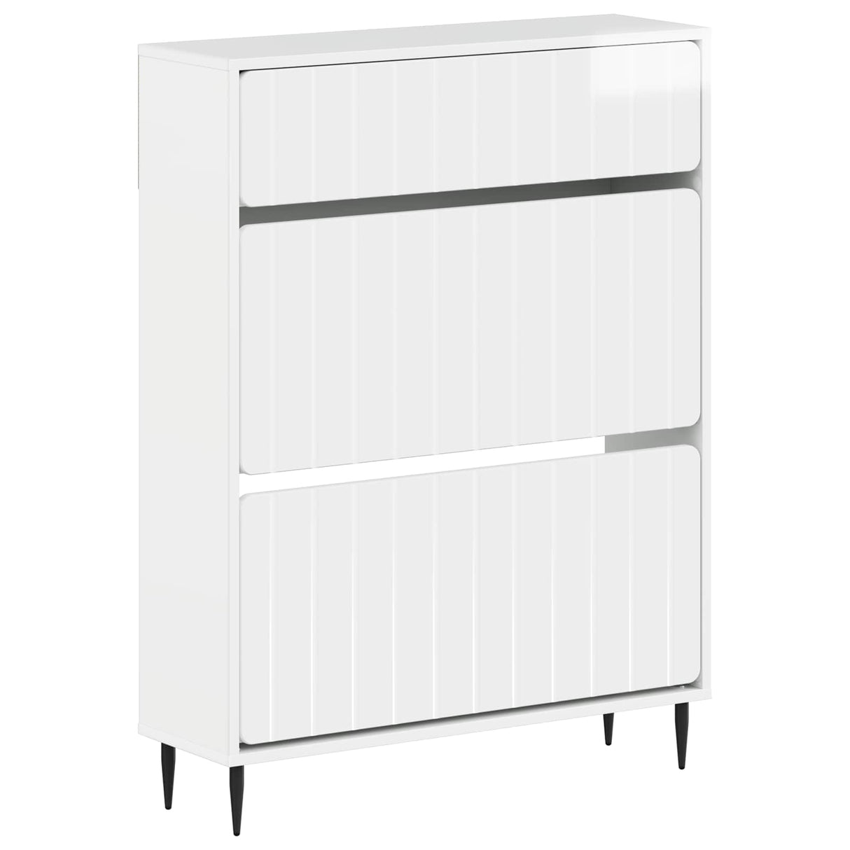 vidaXL Shoe Cabinet ZWOLLE 78x24x103 cm Engineered Wood White