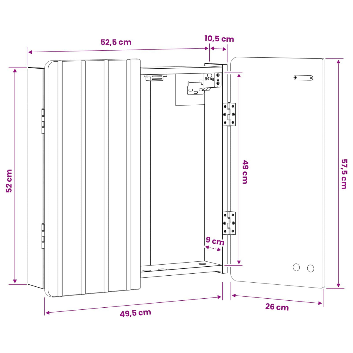 vidaXL Dartbord Kabinet ZWOLLE Wit 52,5 x 10,5 x 57,5 cm Bewerkt hout