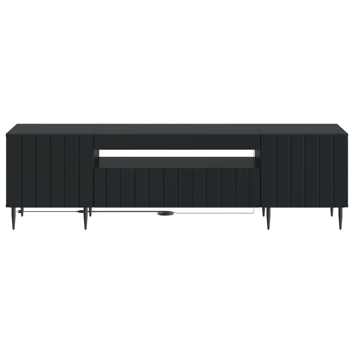 vidaXL LED tv-meubel Wit Bewerkt hout