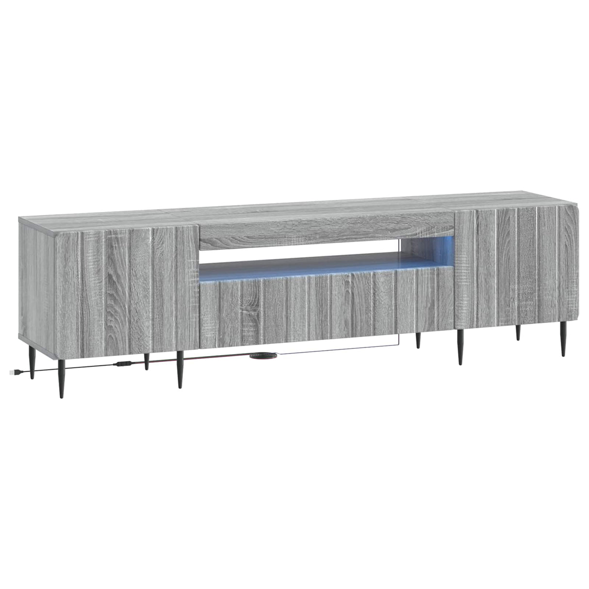 vidaXL LED tv-meubel Wit Bewerkt hout