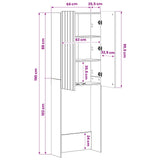 vidaXL Toiletkast ZWOLLE Wit 66 x 25,5 x 190 cm Bewerkt hout