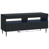 vidaXL LED tv-meubel Wit Bewerkt hout