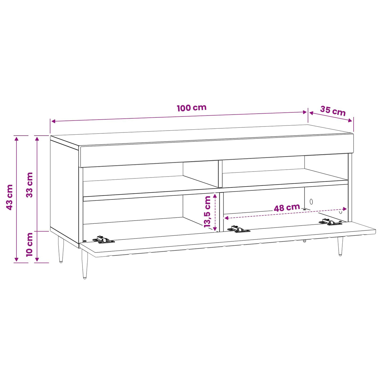 vidaXL LED tv-meubel Wit Bewerkt hout