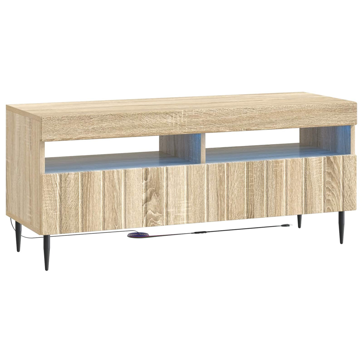 vidaXL LED tv-meubel Wit Bewerkt hout