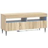 vidaXL LED tv-meubel Wit Bewerkt hout