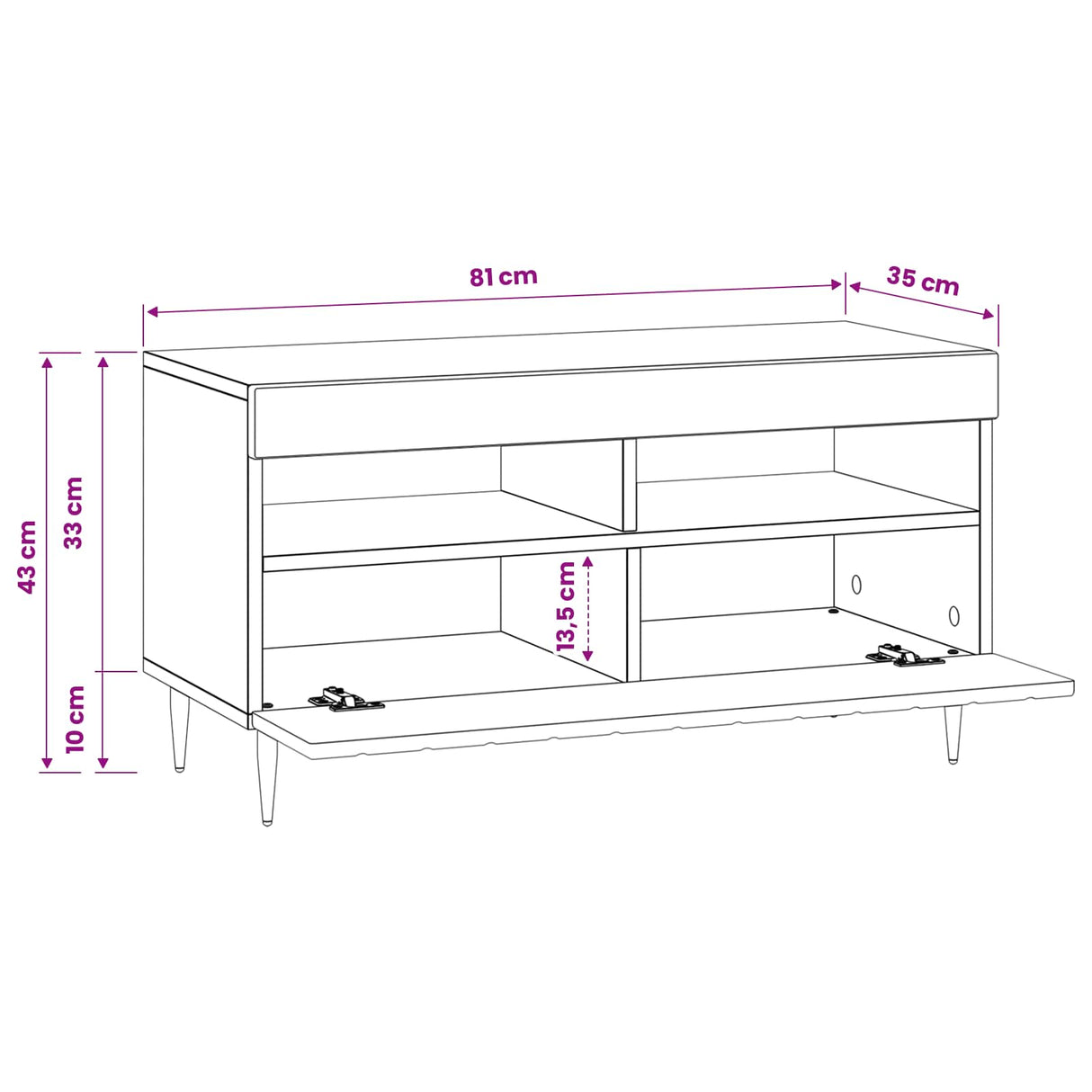 vidaXL LED tv-meubel Wit Bewerkt hout