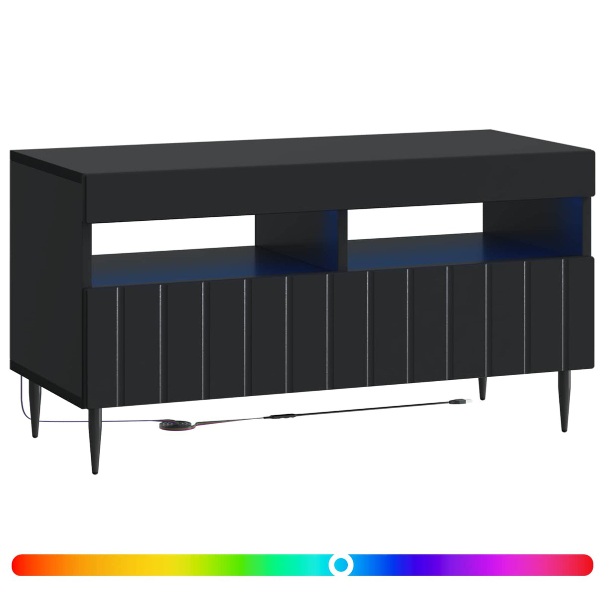 vidaXL LED tv-meubel Wit Bewerkt hout