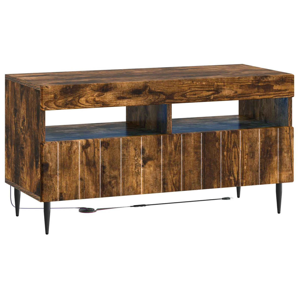 vidaXL LED tv-meubel Wit Bewerkt hout