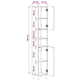 vidaXL Bathroom Cabinet with Open Shelf ARNHEM White 30 x 31 x 190 cm