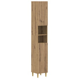 vidaXL Bathroom Cabinet with Open Shelf ARNHEM White 30 x 31 x 190 cm