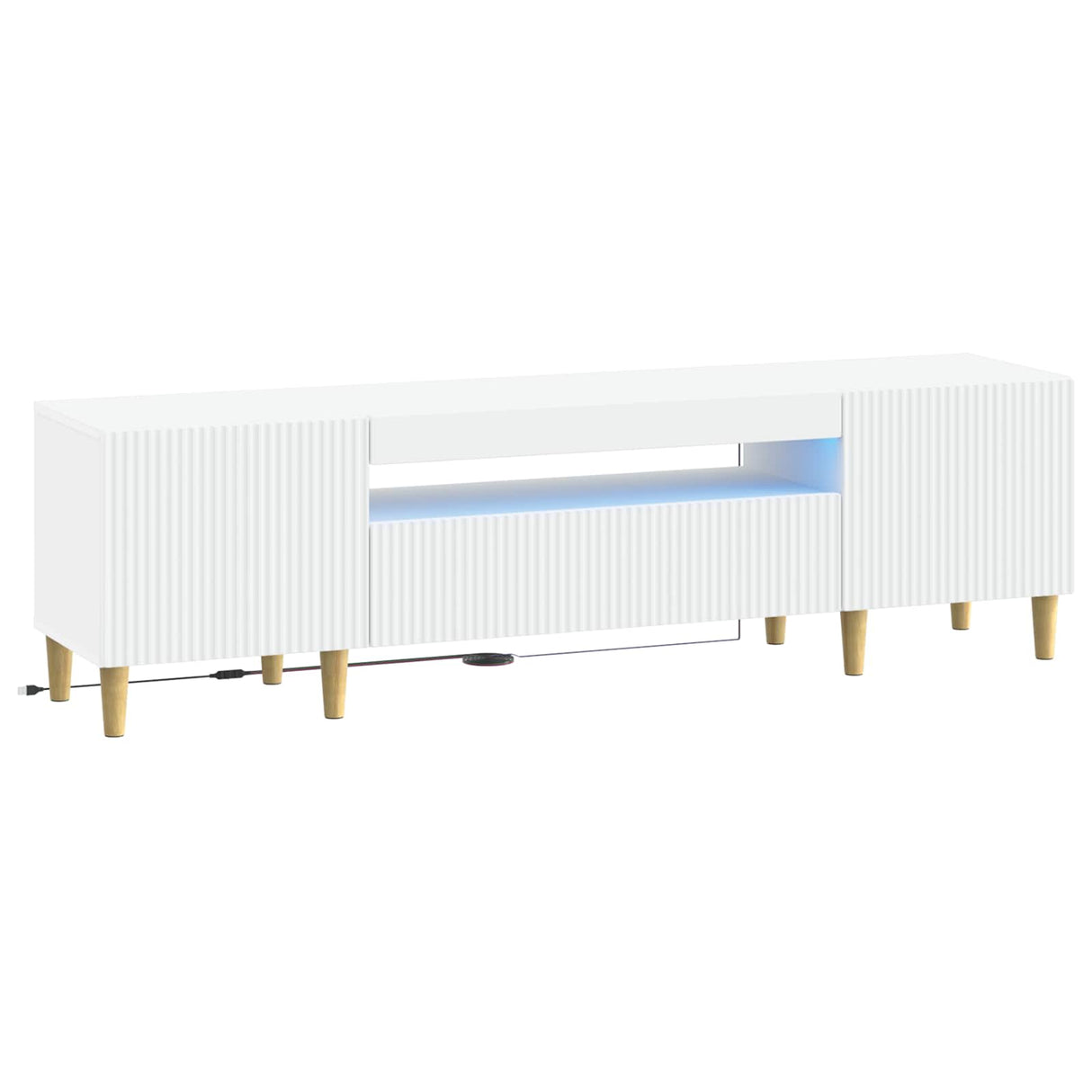 vidaXL LED TV Cabinet White Engineered Wood