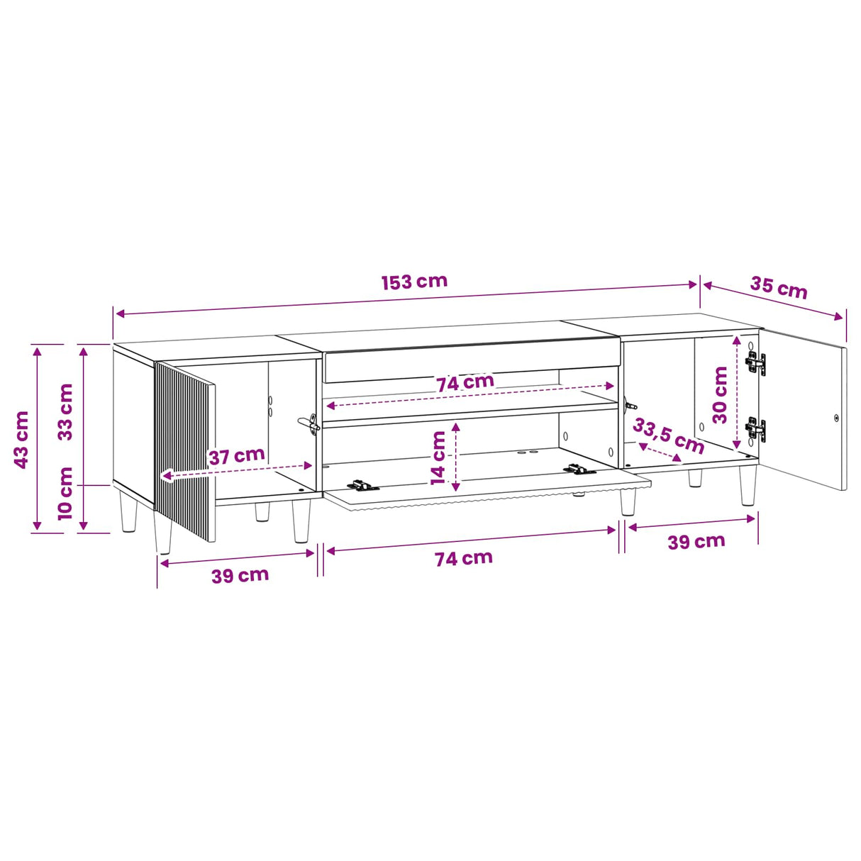 vidaXL LED TV Cabinet White Engineered Wood