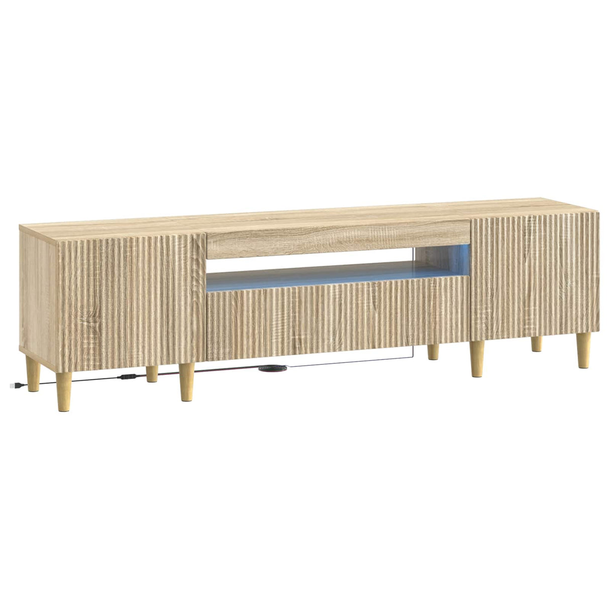 vidaXL LED TV Cabinet White Engineered Wood