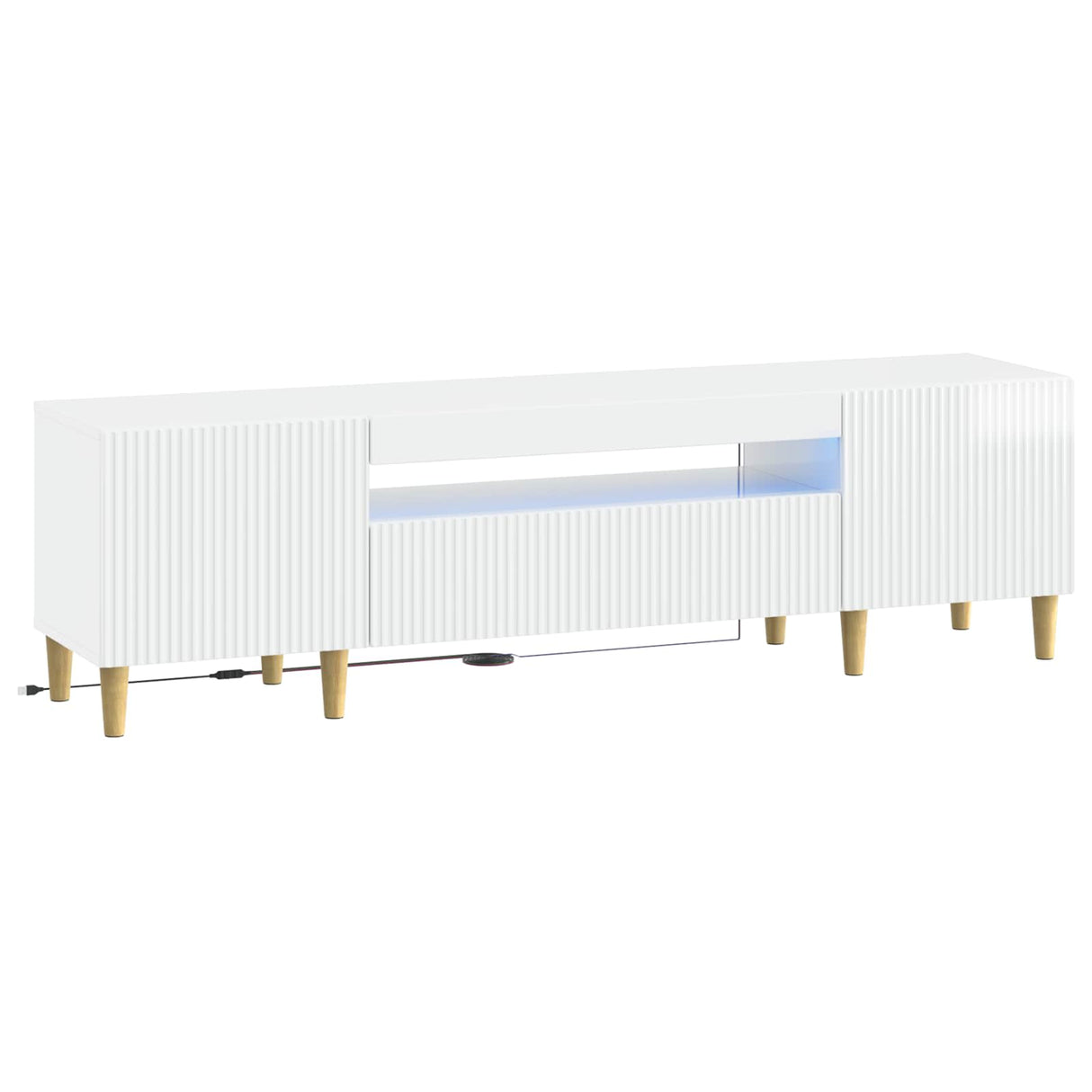 vidaXL LED TV Cabinet White Engineered Wood