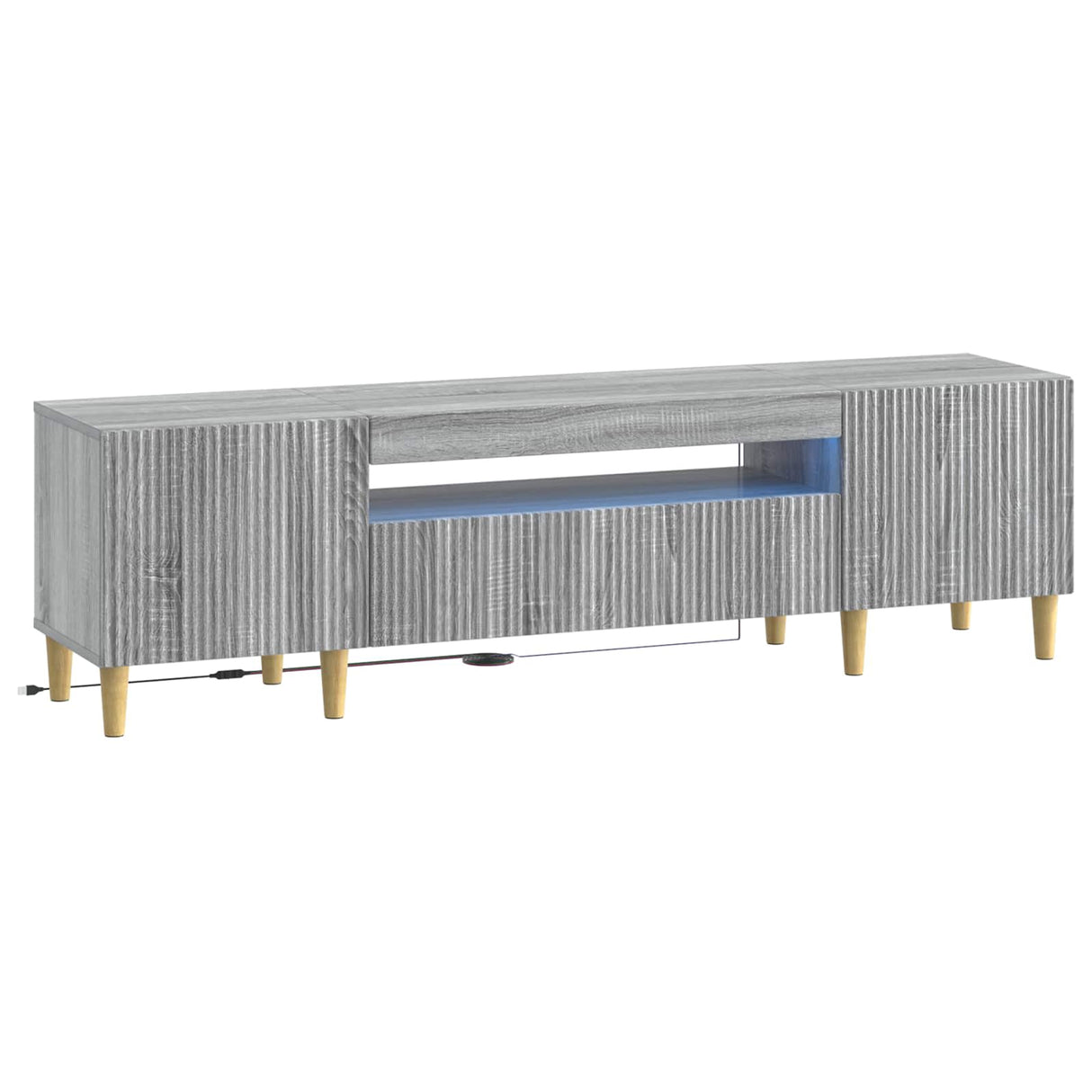 vidaXL LED TV Cabinet White Engineered Wood