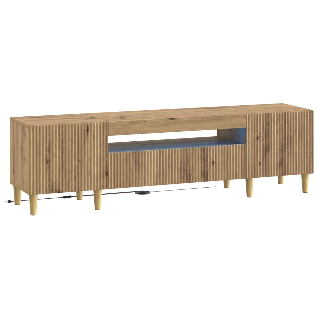 vidaXL LED TV Cabinet White Engineered Wood