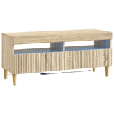 vidaXL LED tv-meubel Wit Bewerkt hout