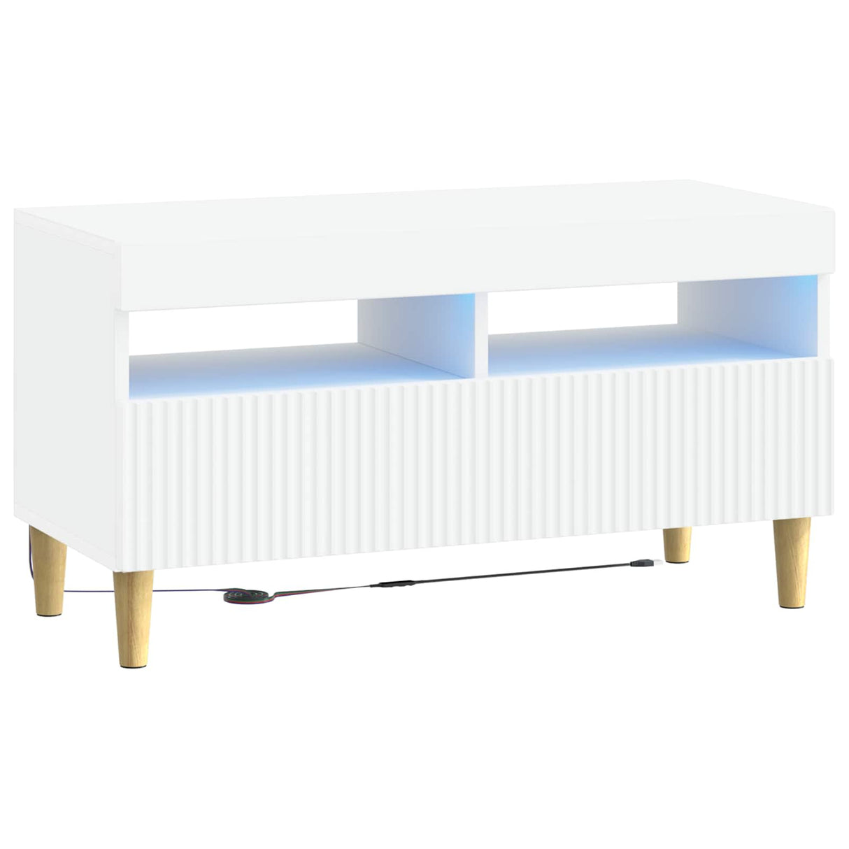 vidaXL LED tv-meubel Wit Bewerkt hout