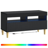 vidaXL LED tv-meubel Wit Bewerkt hout