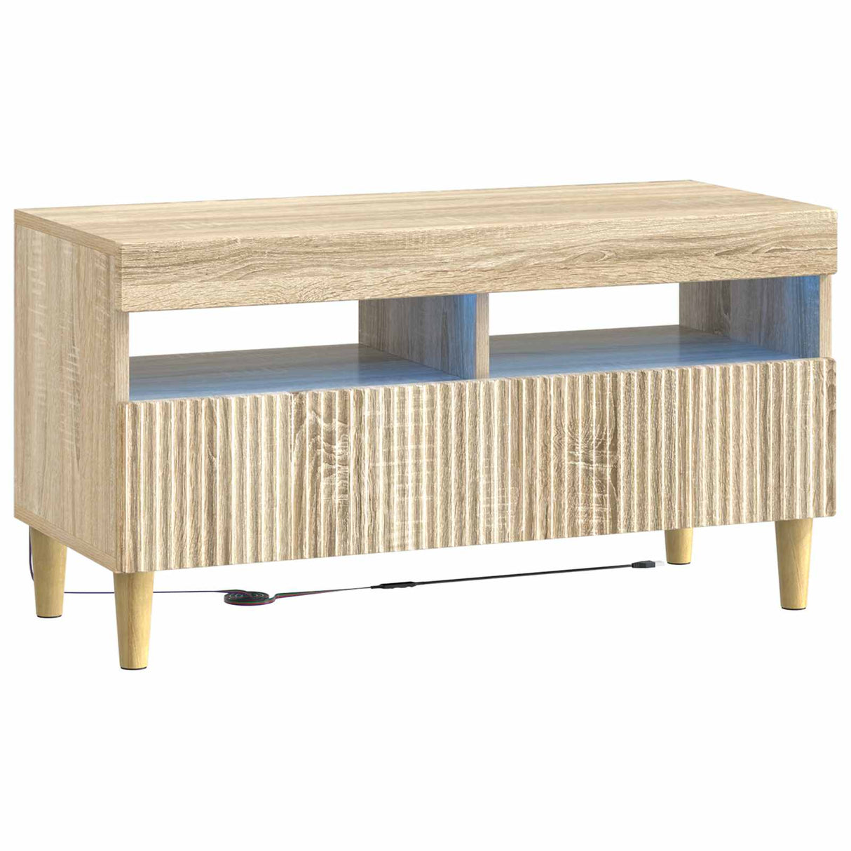 vidaXL LED tv-meubel Wit Bewerkt hout