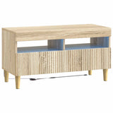 vidaXL LED tv-meubel Wit Bewerkt hout