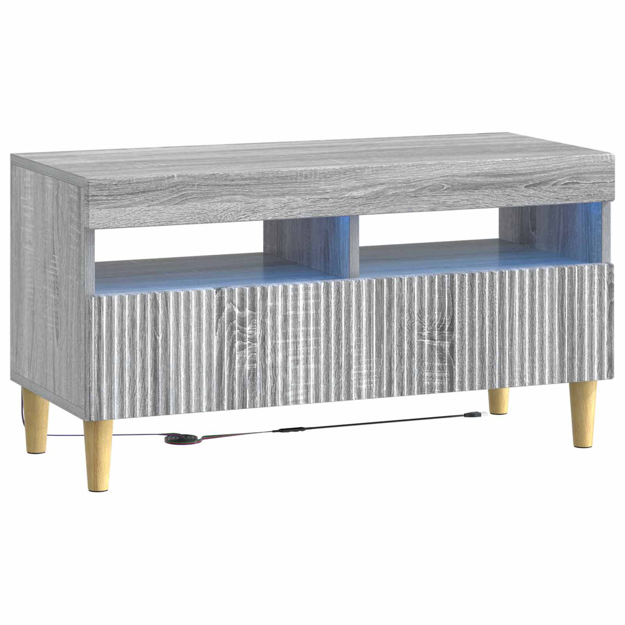 vidaXL LED tv-meubel Wit Bewerkt hout