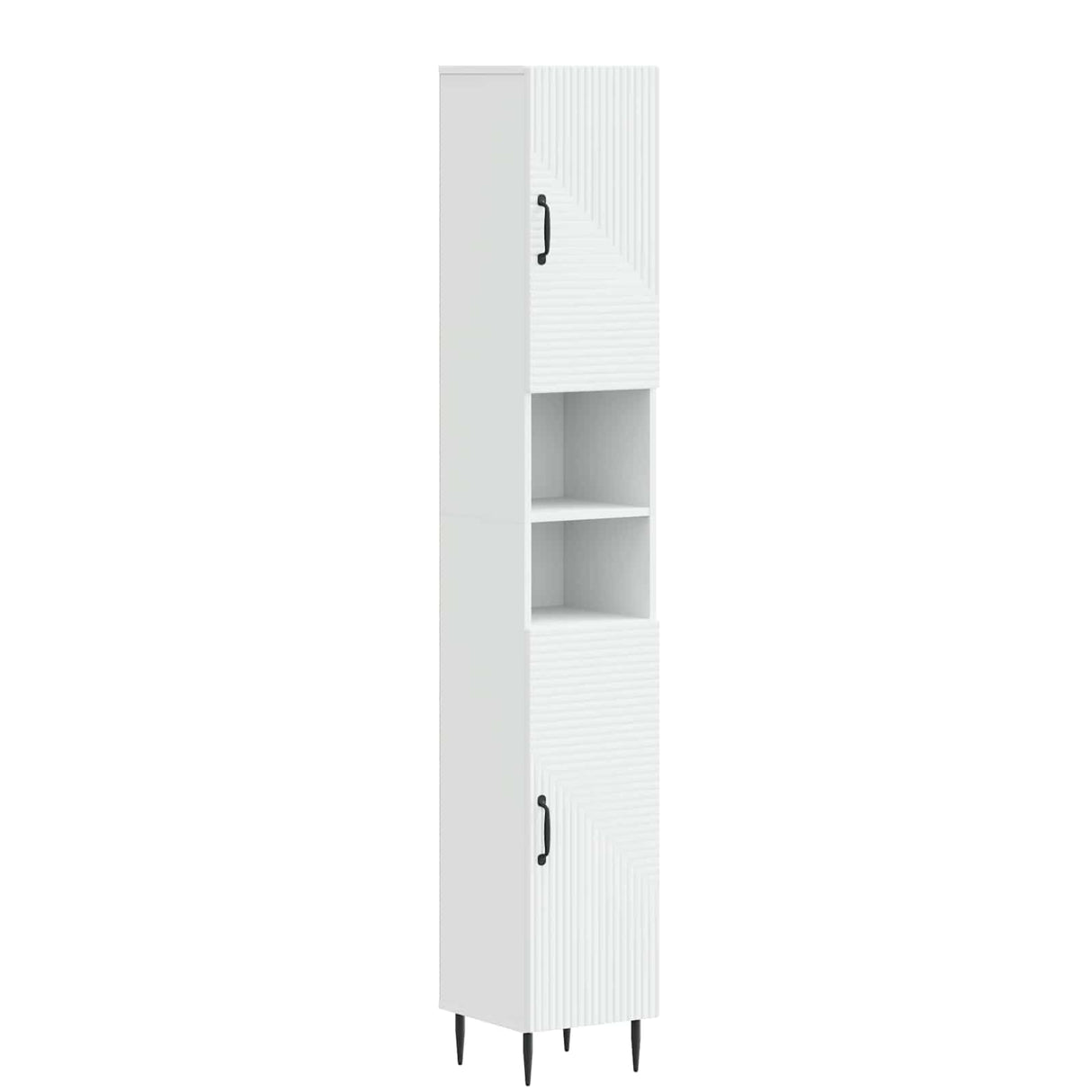 vidaXL Bathroom Cabinet with Open Shelf HAARLEM White 30 x 31 x 190 cm