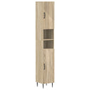 vidaXL Bathroom Cabinet with Open Shelf HAARLEM White 30 x 31 x 190 cm