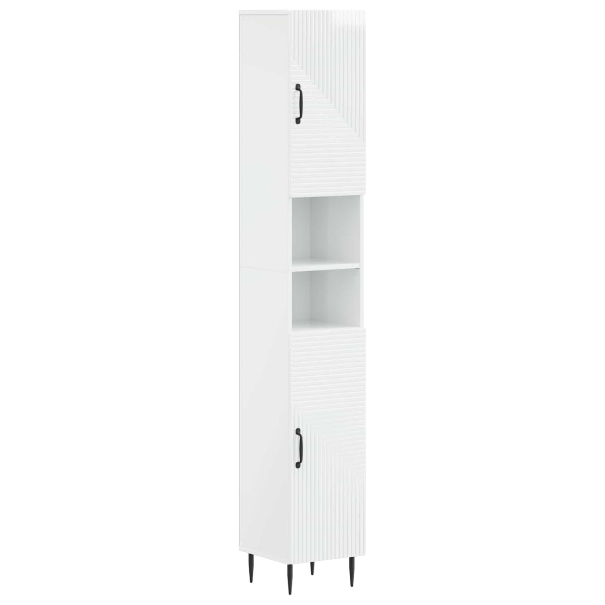 vidaXL Bathroom Cabinet with Open Shelf HAARLEM White 30 x 31 x 190 cm