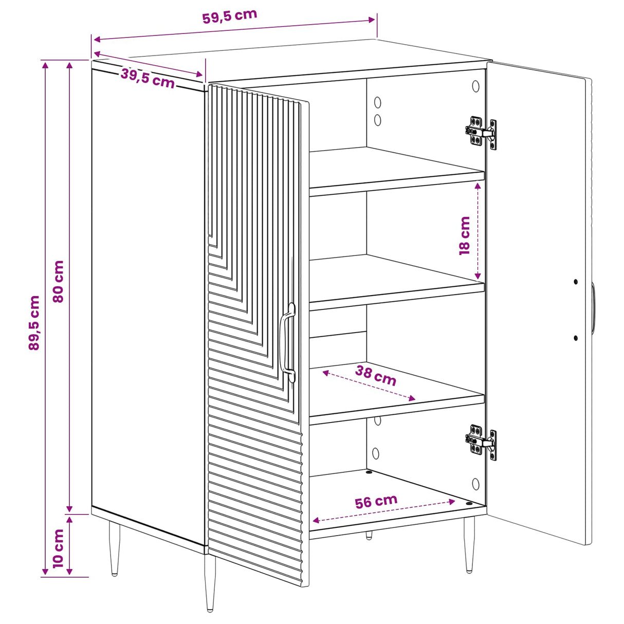 vidaXL Shoe cabinet HAARLEM 59.5 x 39.5 x 89.5 cm Engineered wood White