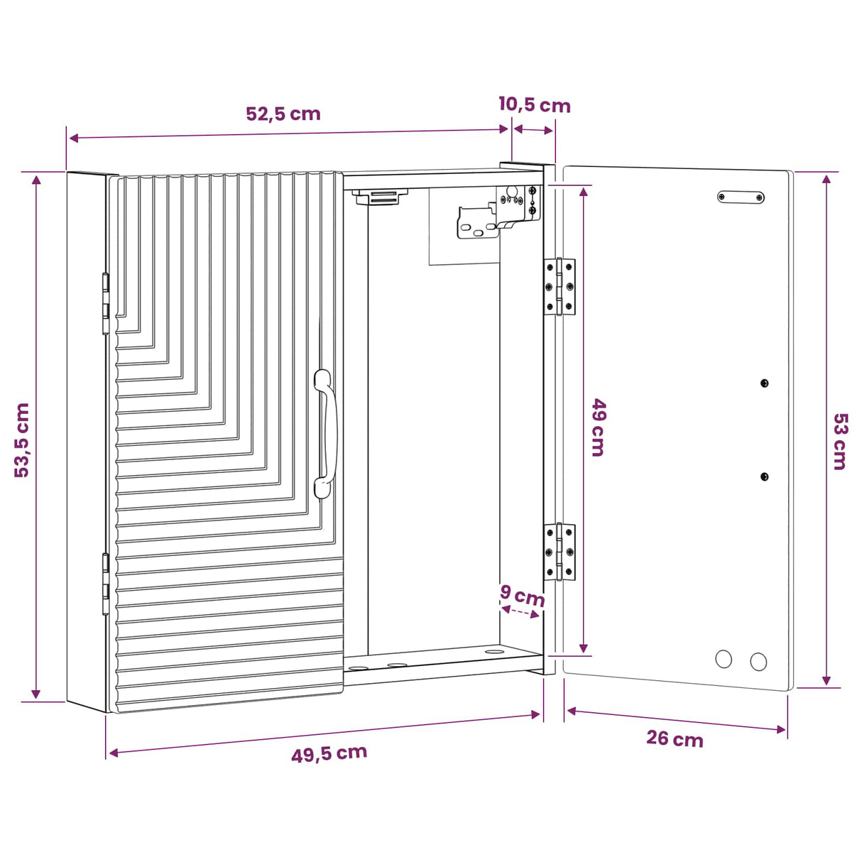 vidaXL Dartbord Kabinet HAARLEM Wit 52,5 x 10,5 x 53,5 cm Bewerkt hout