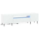 vidaXL LED tv-meubel Wit Bewerkt hout