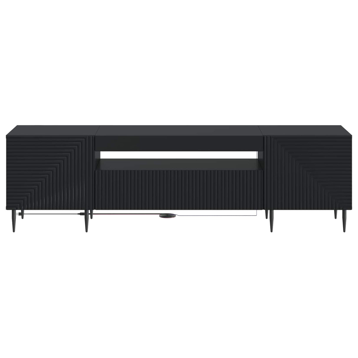 vidaXL LED tv-meubel Wit Bewerkt hout